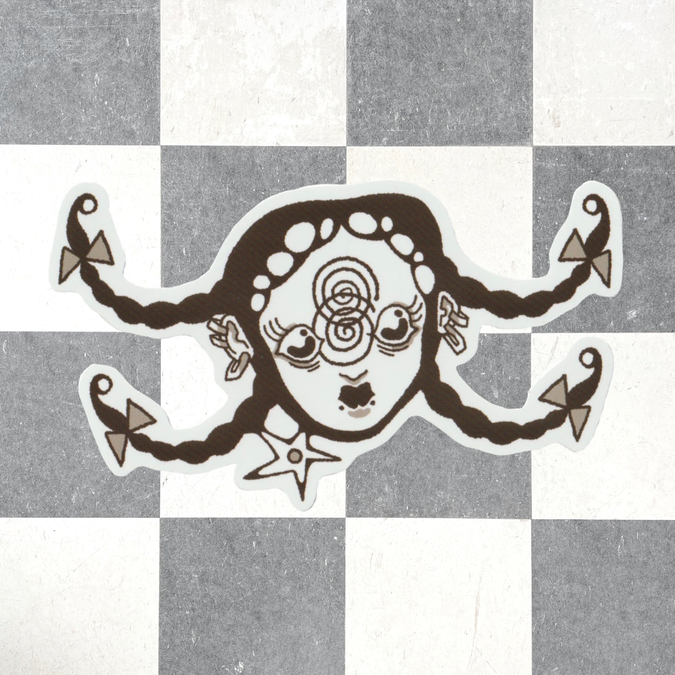 swirly quadtails sticker