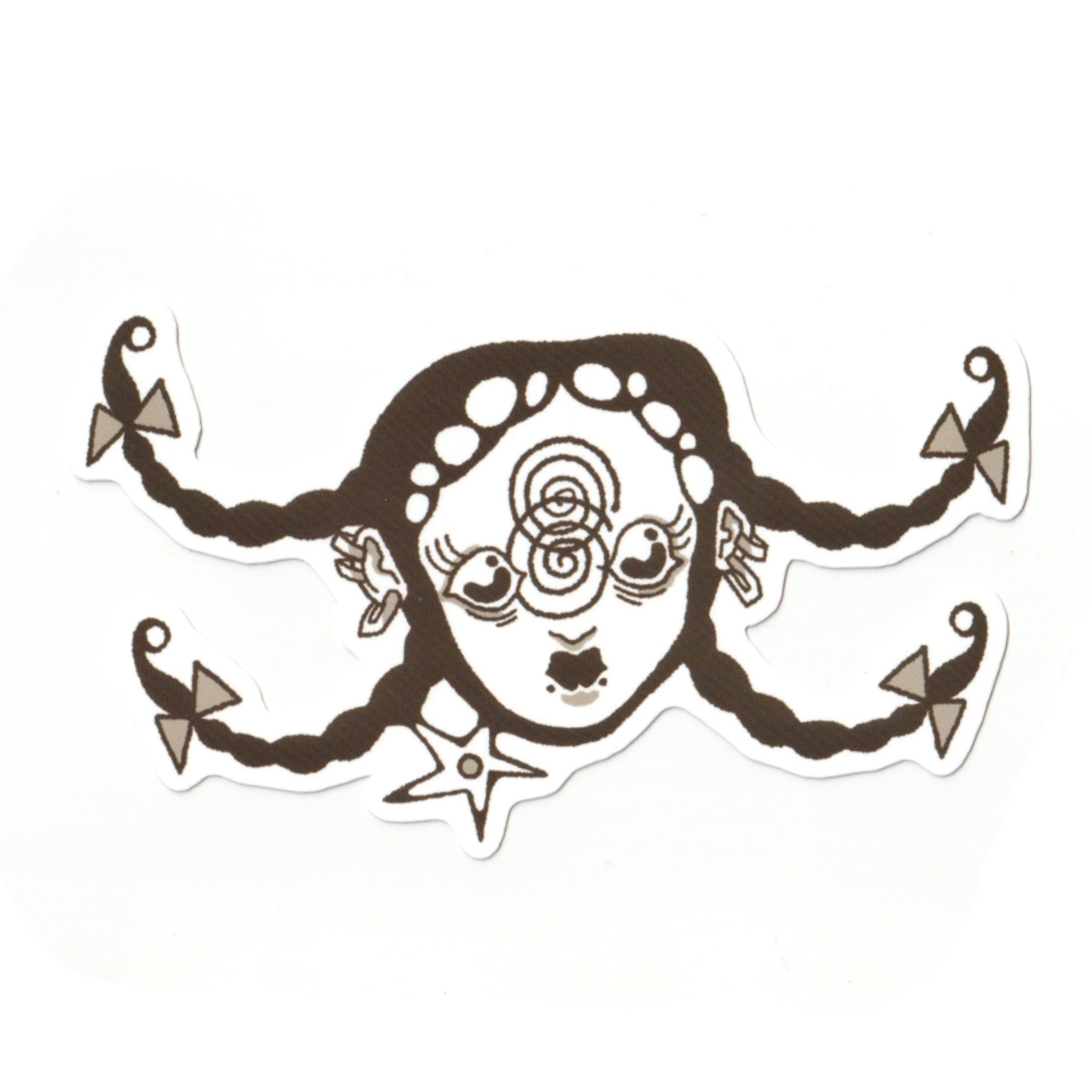 swirly quadtails sticker