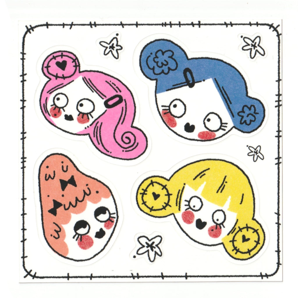 cute color girls sticker sheet